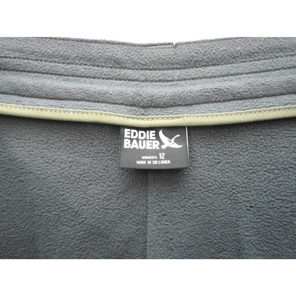 Eddie Bauer Pants Rainier Women Size 12 (34x32) Green Fleece Lined Jogger - Picture 3 of 11